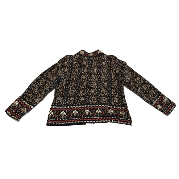 Nomadic Traders Sweater Womens Medium Fair Isle Cottage Core Zipping Cardigan - Picture 2 of 14